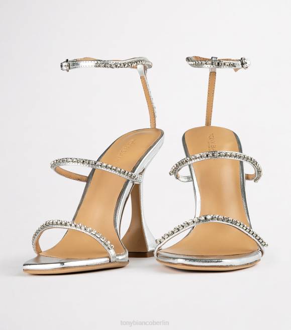 Bling Heels| de Tony Bianco Frauen schüchterne Absätze Silbernappa metallic 4624302